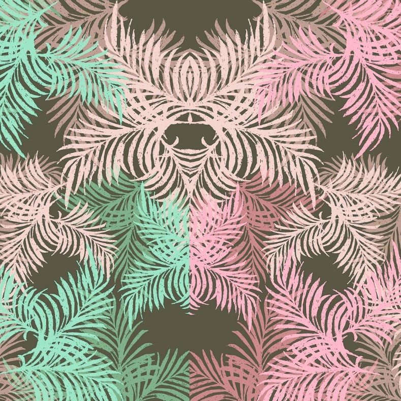 Pastel palm artwork by Takatoshi Osada