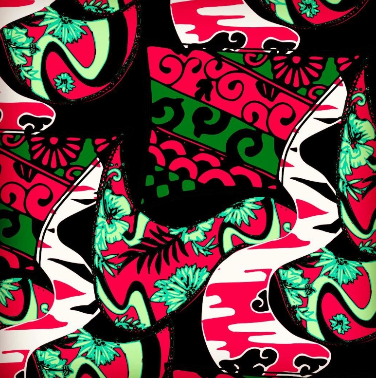 Red tropical pattern by Takatoshi Osada
